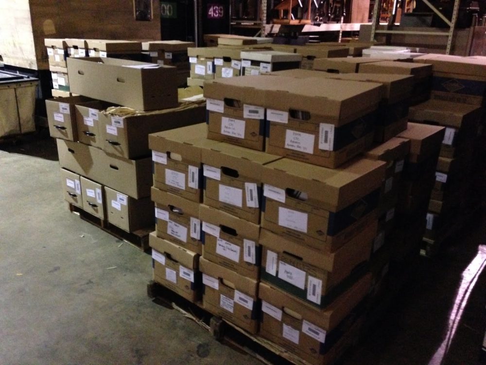 Archives staff used over 500 boxes to pack up the collection.