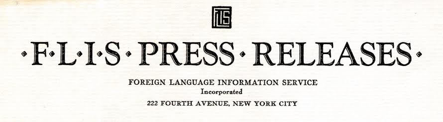 Foreign Language Information Service Press Release Letterhead