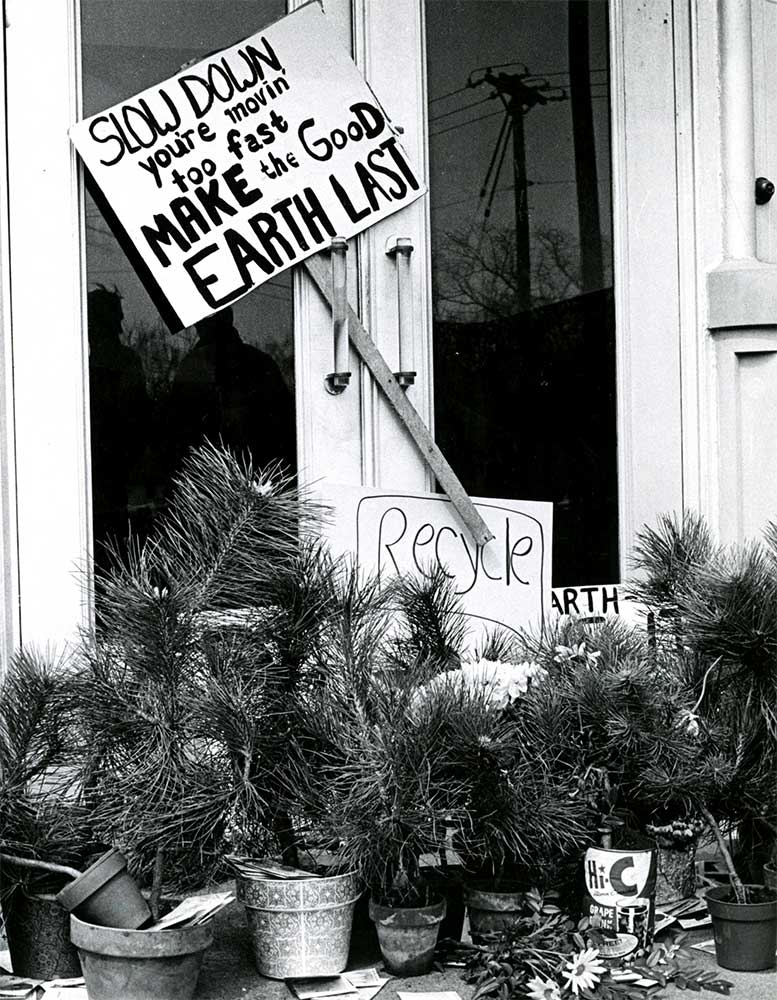 Slow Down: you're moving too fast... Sign from 1970 Earth Day at UMN