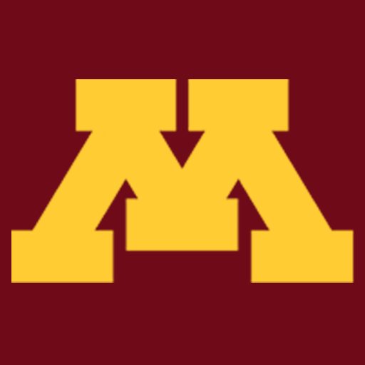 University of Minnesota block M Gold on maroon background