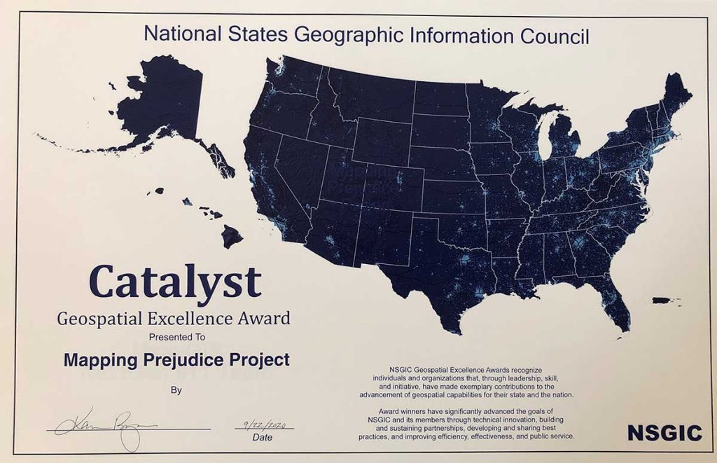 Mapping Prejudice Award