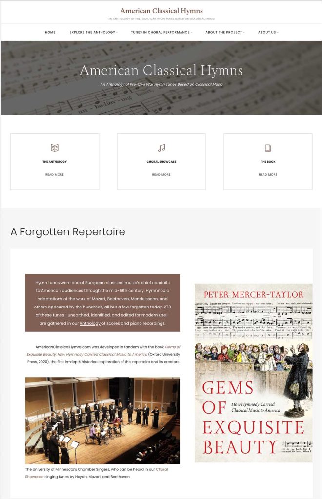 Screen shot of Website of note
