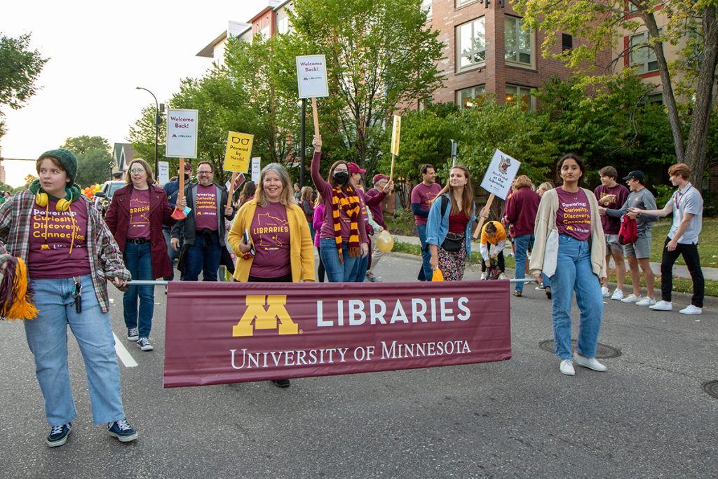 homecoming parade 2021 - walking with the banner