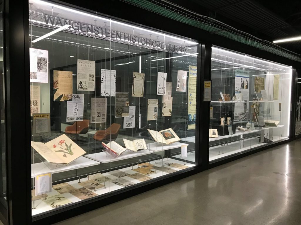 The Wangensteen student showcase exhibit