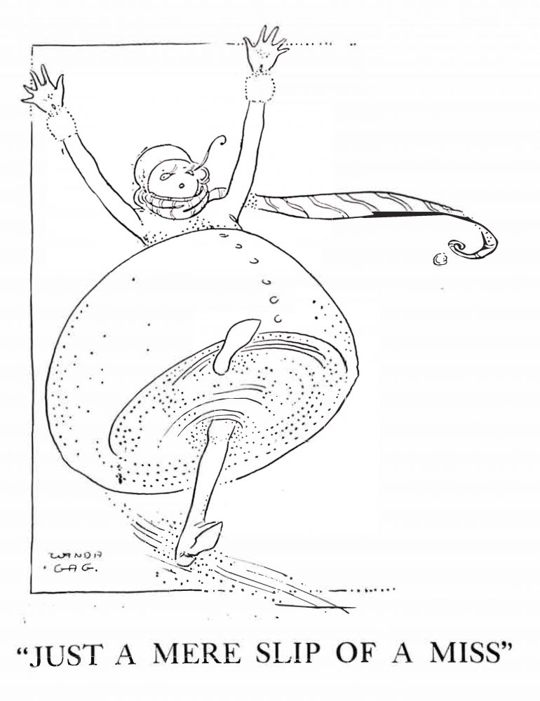 line drawing of a young woman in a longish skirt skidding on the ice