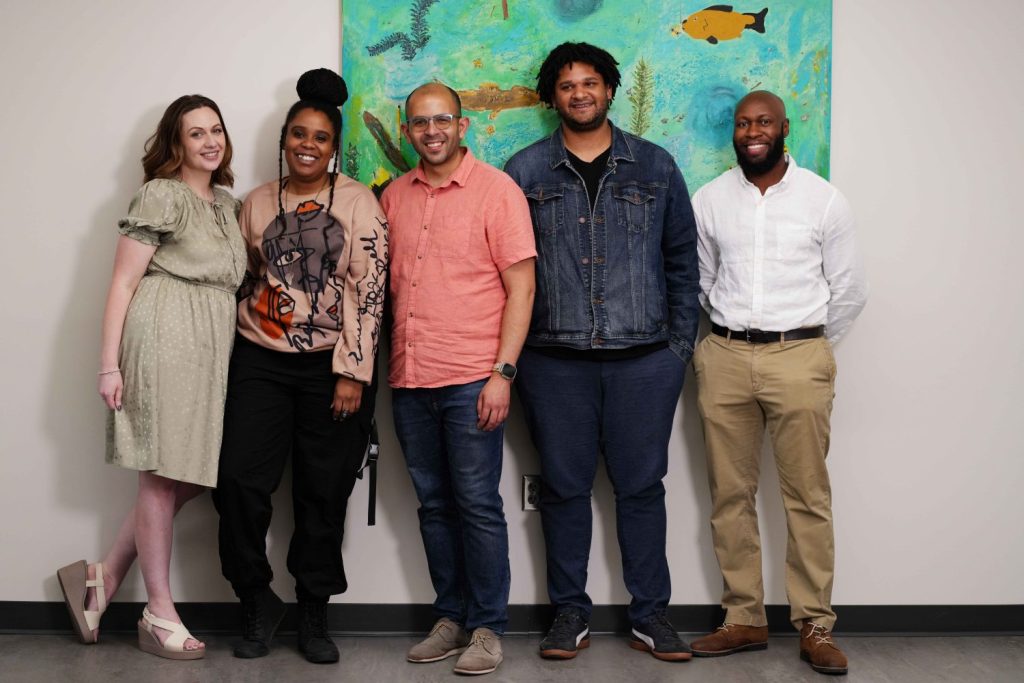 From left to right, Kara Cisco, TiArra “Crown” Shepard, José Antonio Zayas Cabán, Ismali Khadar, and Malik Mitchell pose for a portrait on Wednesday, May 24, 2023. (Photo/Luke Logan)