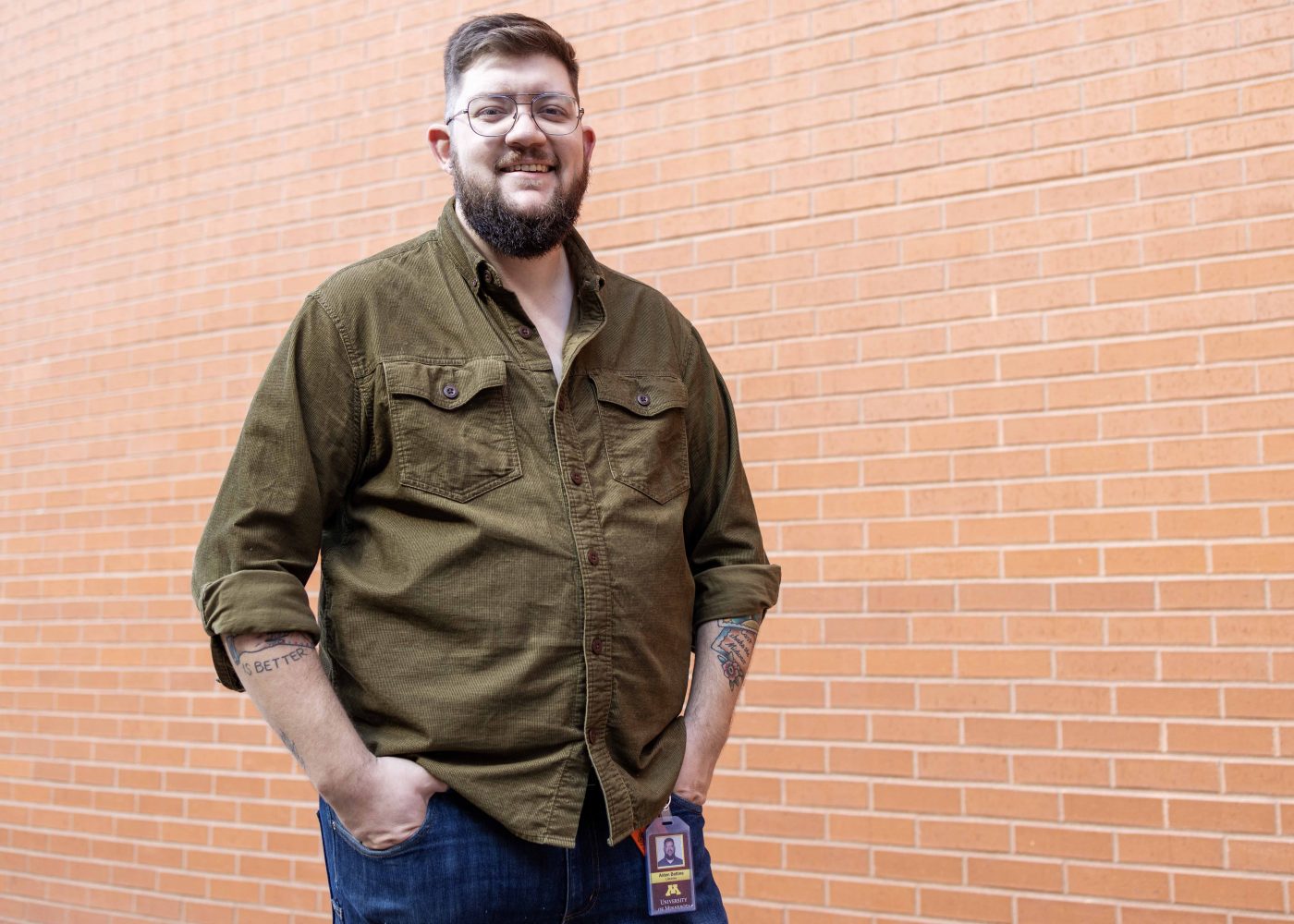 Aiden Bettine, curator of the Tretter Collection, poses for a portrait on April 25, 2023. (Photo/Adria Carpenter)