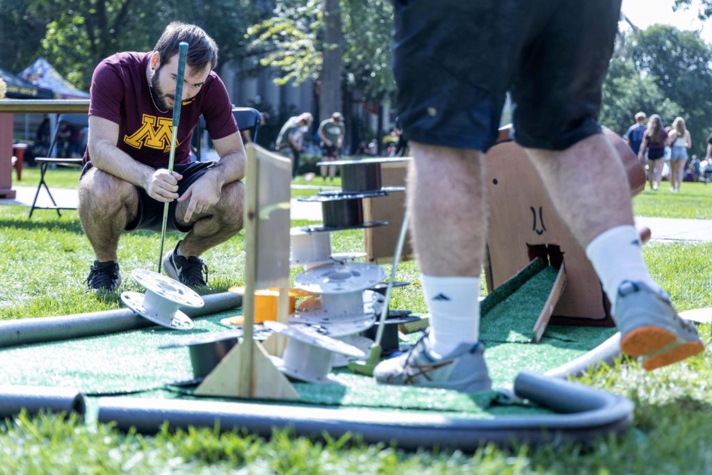 Students play a Toaster-themed mini-golf course. (Photo/Adria Carpenter)