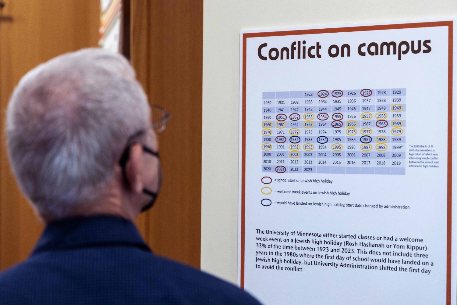Attendees browse the Symbolic Significance exhibit opening event on Monday, Sept. 11, 2023. (Photo/Adria Carpenter)