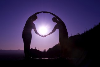 Circling Setting Sun on Wall
