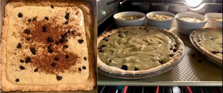 Cheesecakes prepared for baking.