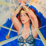 Radiation Diva – Jill Stanton, by Barbara Porwit. 43" x 36" Oil on canvas, 2013. (Photo by Doug Webb)