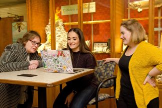 Lois Hendrickson, Curator of the Wangensteen Historical Library of Biology and Medicine, Bridget McKenna, and Emily Beck, Assistant Curator.