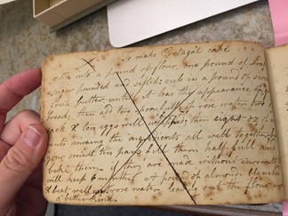 1820 recipe for Portugal Cake from the Wangensteen Historical Library.