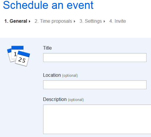 Schedule and event screenshot