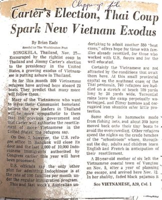 Newspaper clipping, courtesy of the United States Committee for Refugees and Immigrants Records, IHRCA, Box 3.