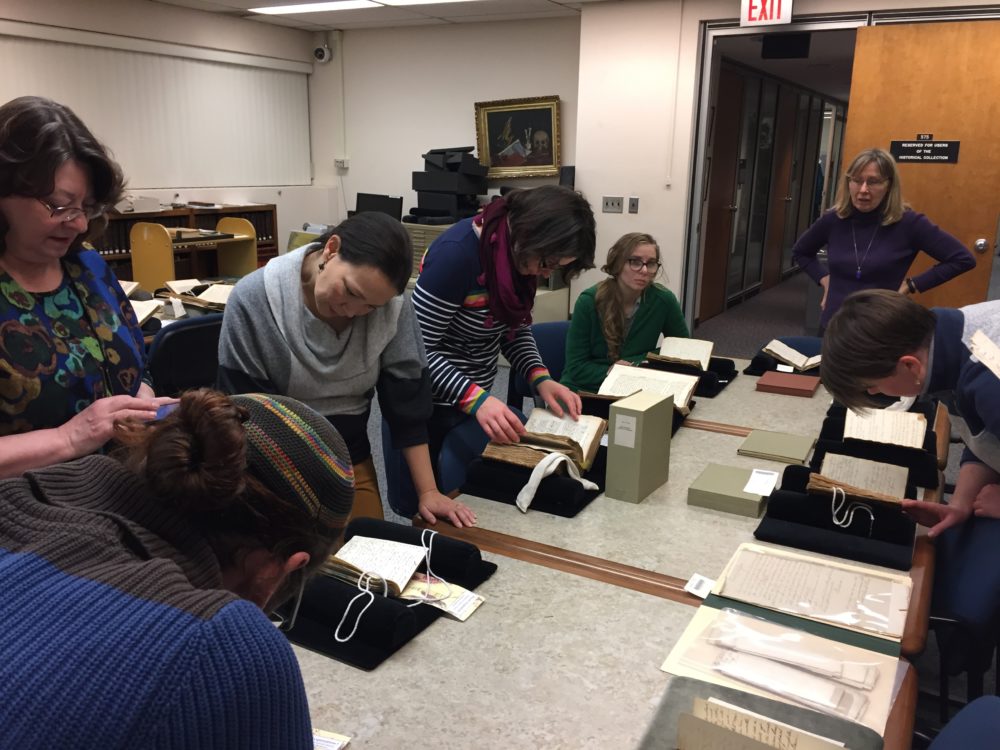 Participants explore handwritten recipes