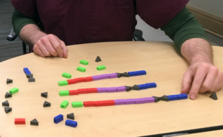 Photo of gene segment models in use.