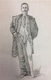Man wearing artificial leg from 18th century.