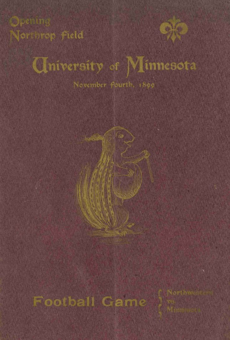 Cover of Northrop Field Dedication program, November 4, 1899.