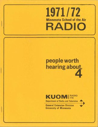 Cover of Minnesota School of the Air Teacher Manual, 1971-1972. University of Minnesota Radio and Television Broadcasting records, University Archives