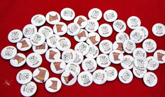 Be a voter buttons at the Academic Success Fair.
