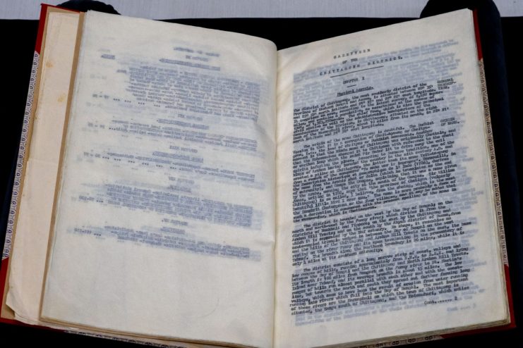 An open text of typed pages