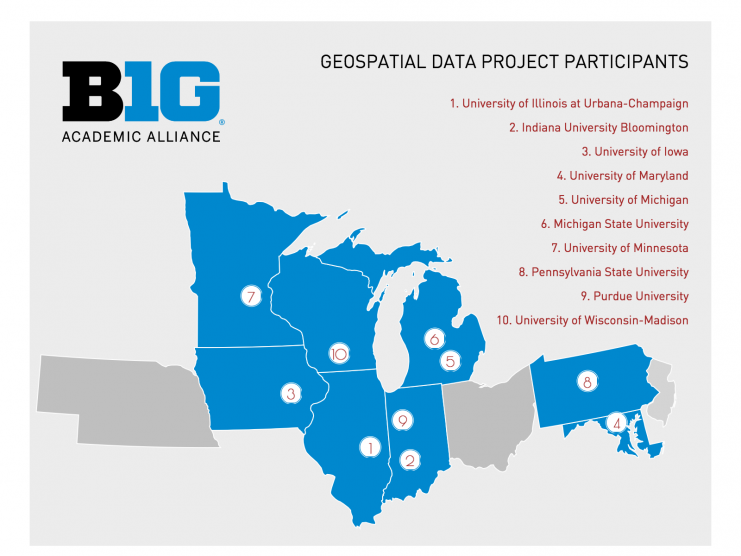 BTAA Geoportal Map of Participating Institutions