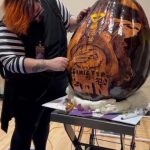 Justin Boeser carves a pumpkin for the 2023 Sinister Halloween Convention in Sacramento. Courtesy of Justin Boeser (@justingregoryyy)