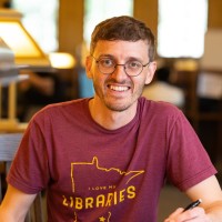 Erik Halaas in the library