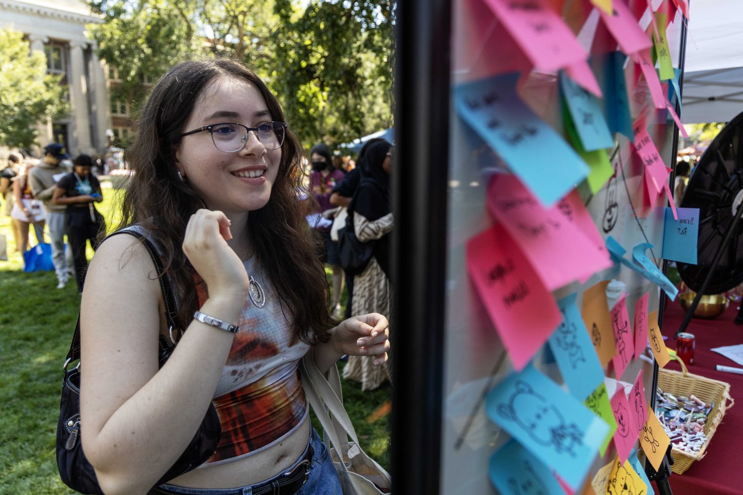 Students spin the wheel and complete a challenge for a prize during Welcome Week on Friday, August 30, 2024. (Photo/Adria Carpenter)