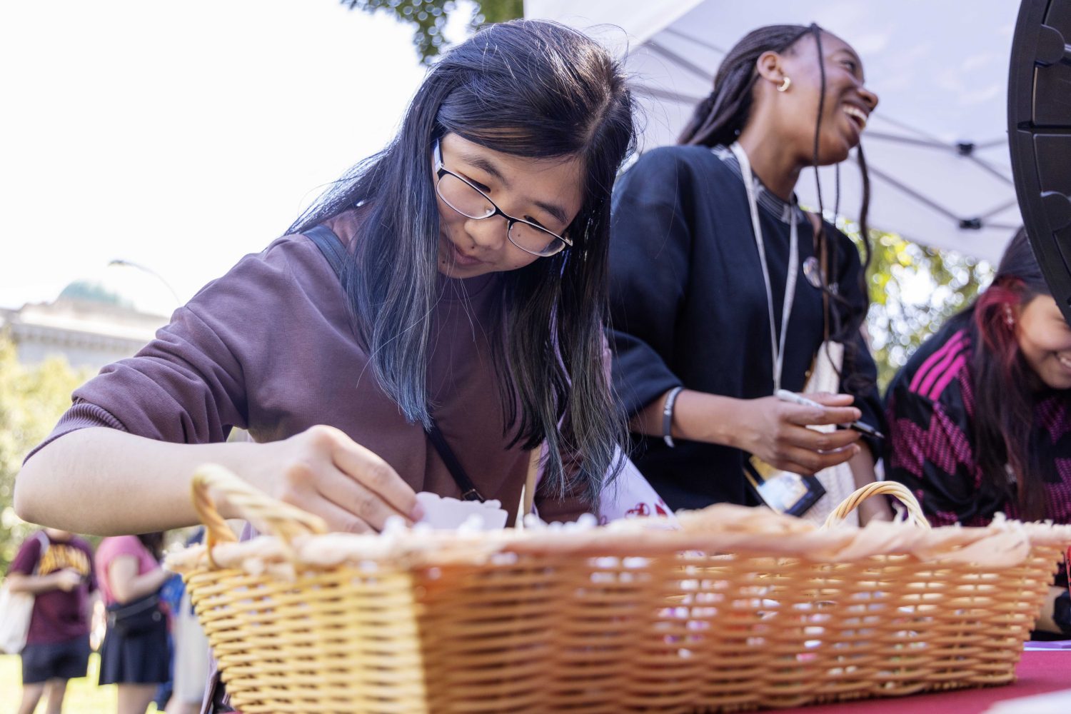 Students spin the wheel and complete a challenge for a prize during Welcome Week on Friday, August 30, 2024. (Photo/Adria Carpenter)