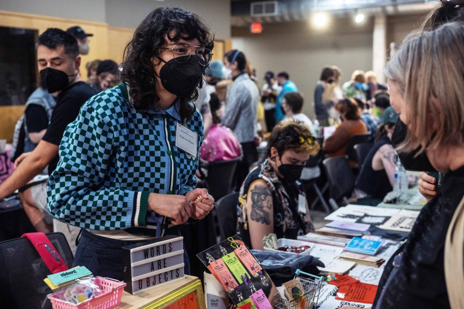 Words are Objects displays zines during the Midwest Queer and Trans Zine Fest, on Saturday, October 19, 2024. (Photo/Adria Carpenter)