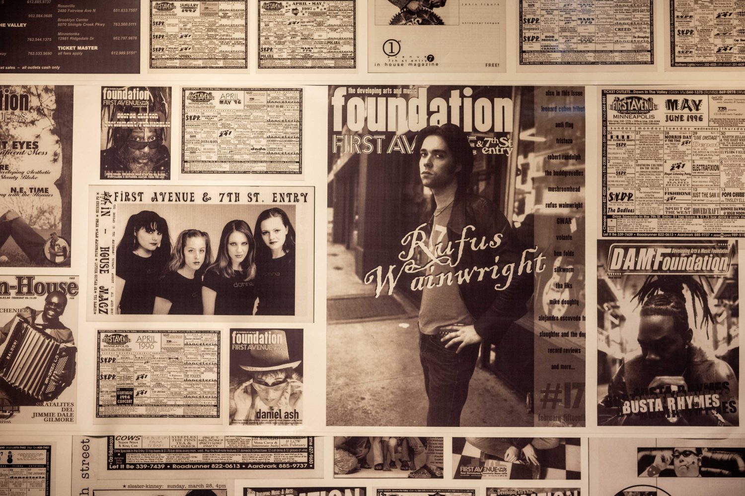 Newsprint featured in the "Music on Hennepin" exhibit, on Monday, December 9, 2024. (Photo/Adria Carpenter)