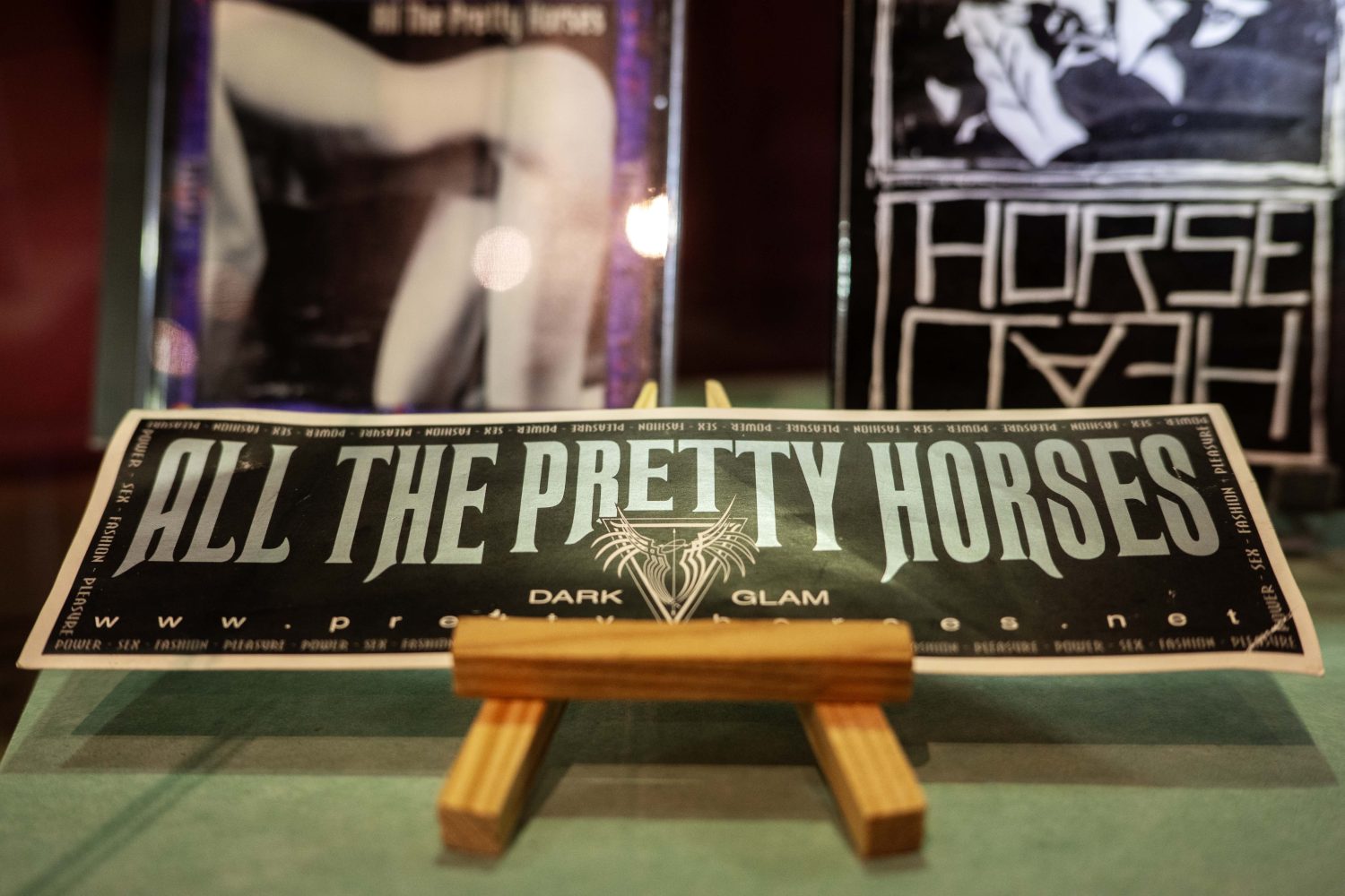 A sticker for Venus DeMars and All the Pretty Horses in the "Music on Hennepin" exhibit, on Monday, December 9, 2024. (Photo/Adria Carpenter)