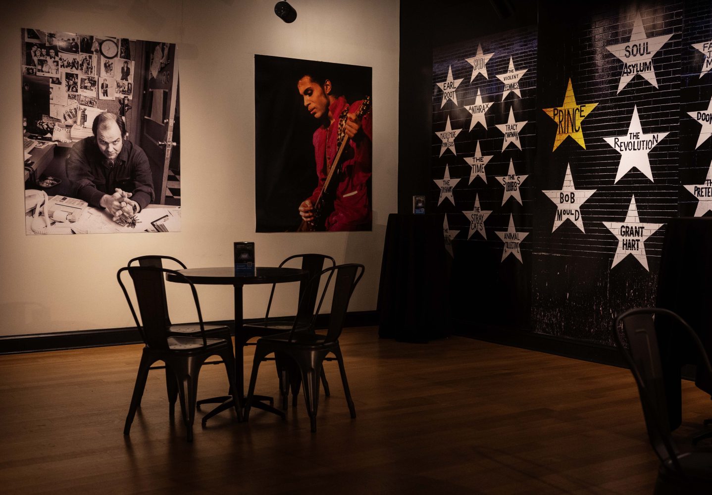 The First Avenue and 7th St. Entry "wall of stars" and other photographs in the "Music on Hennepin" exhibit, on Monday, December 9, 2024. (Photo/Adria Carpenter)