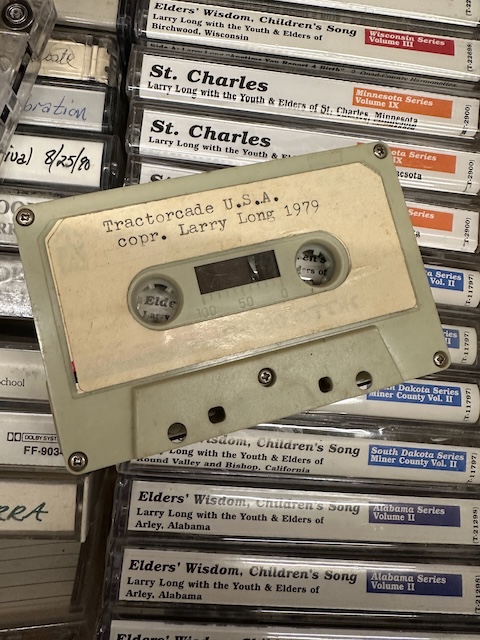 A cassette recording by Larry Long documenting the American Agriculture Movement’s 100-mile-long tractorcade to Washington, D.C. Image courtesy of the Performing Arts Archives.