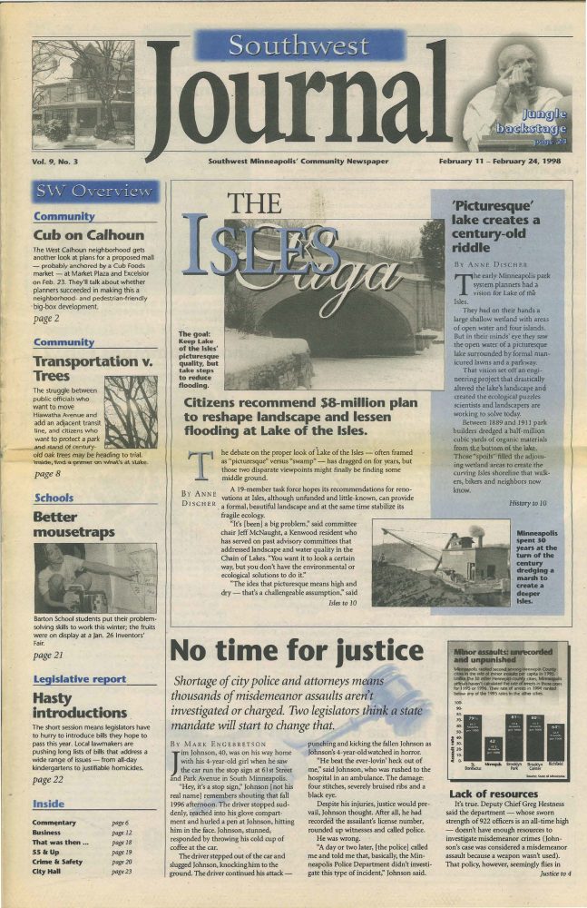 Mark Engebretson's award-winning article, "No time for justice," published in the Southwest Journal.