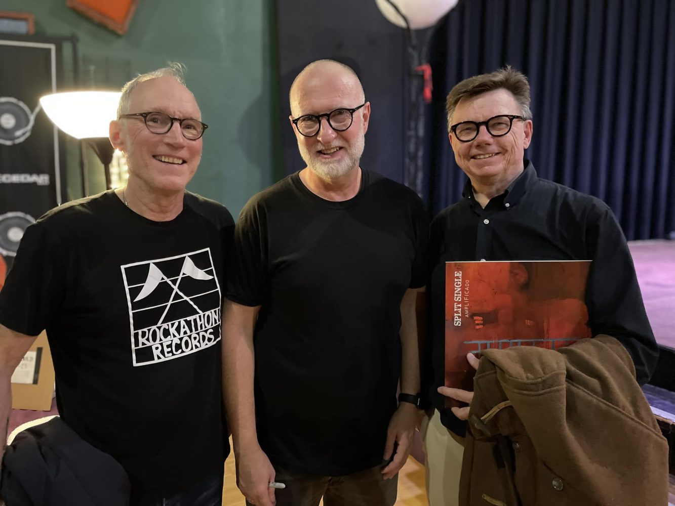 Pat Woods, Bob Mould, and Mark Engebretson.
