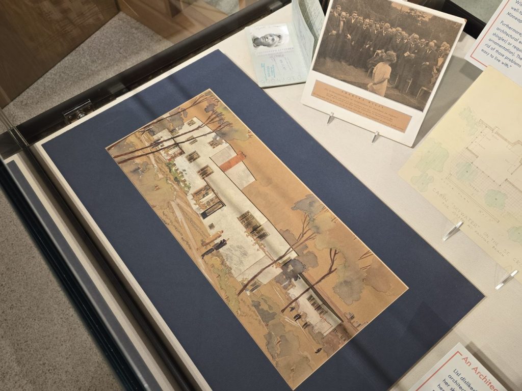 Illustration of a building from the Making Room exhibit