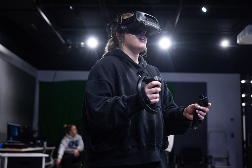 Occupational therapy students visit the Virtual Reality Studio and Makerspace on March 4, 2025. (Photo/Adria Carpenter)