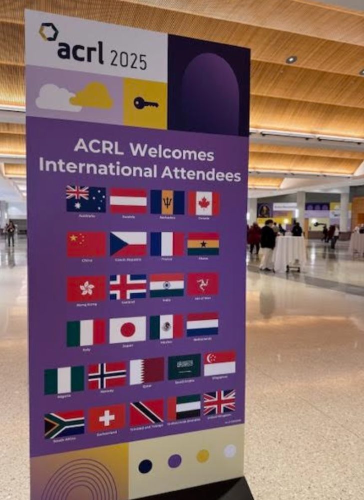ACRL Welcome sign for international attendees.