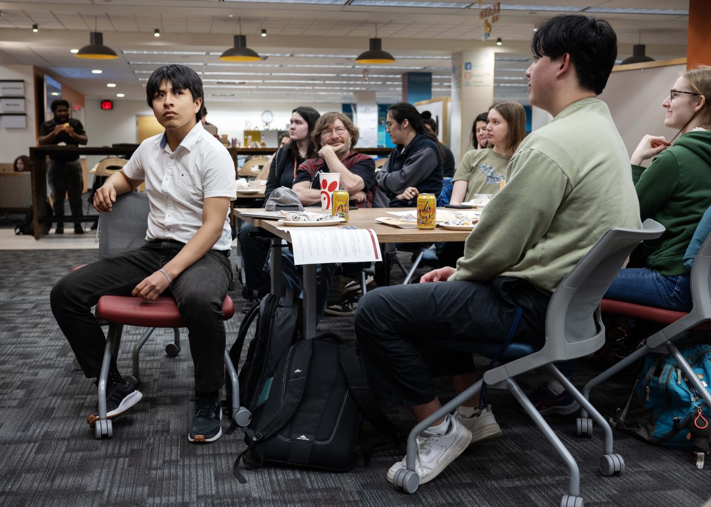 Rodrigo Rivera watches presentations at the Creators Showcase on April 14, 2025. (Photo/Adria Carpenter)