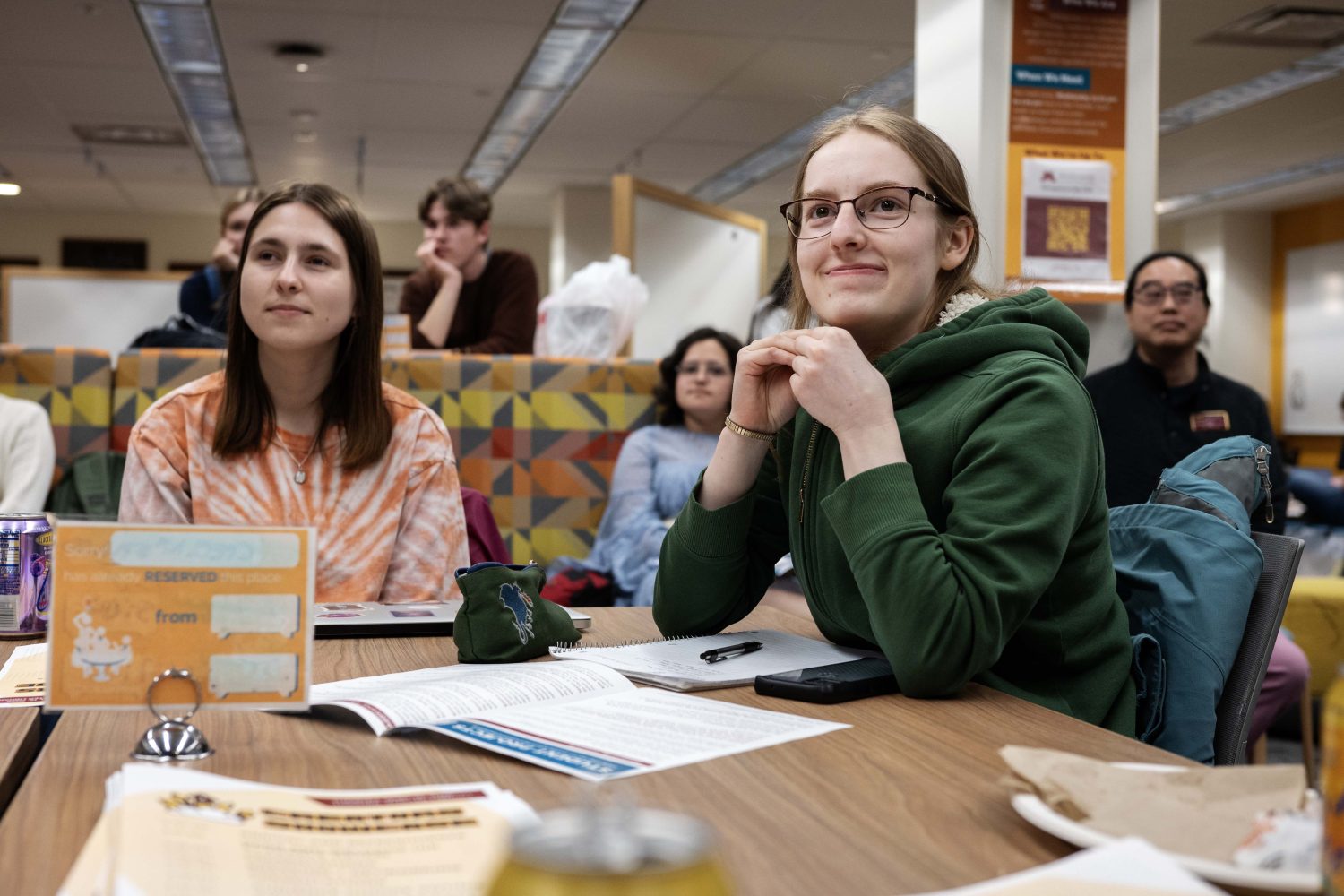 Students watch presentations at the Creators Showcase on April 14, 2025. (Photo/Adria Carpenter)