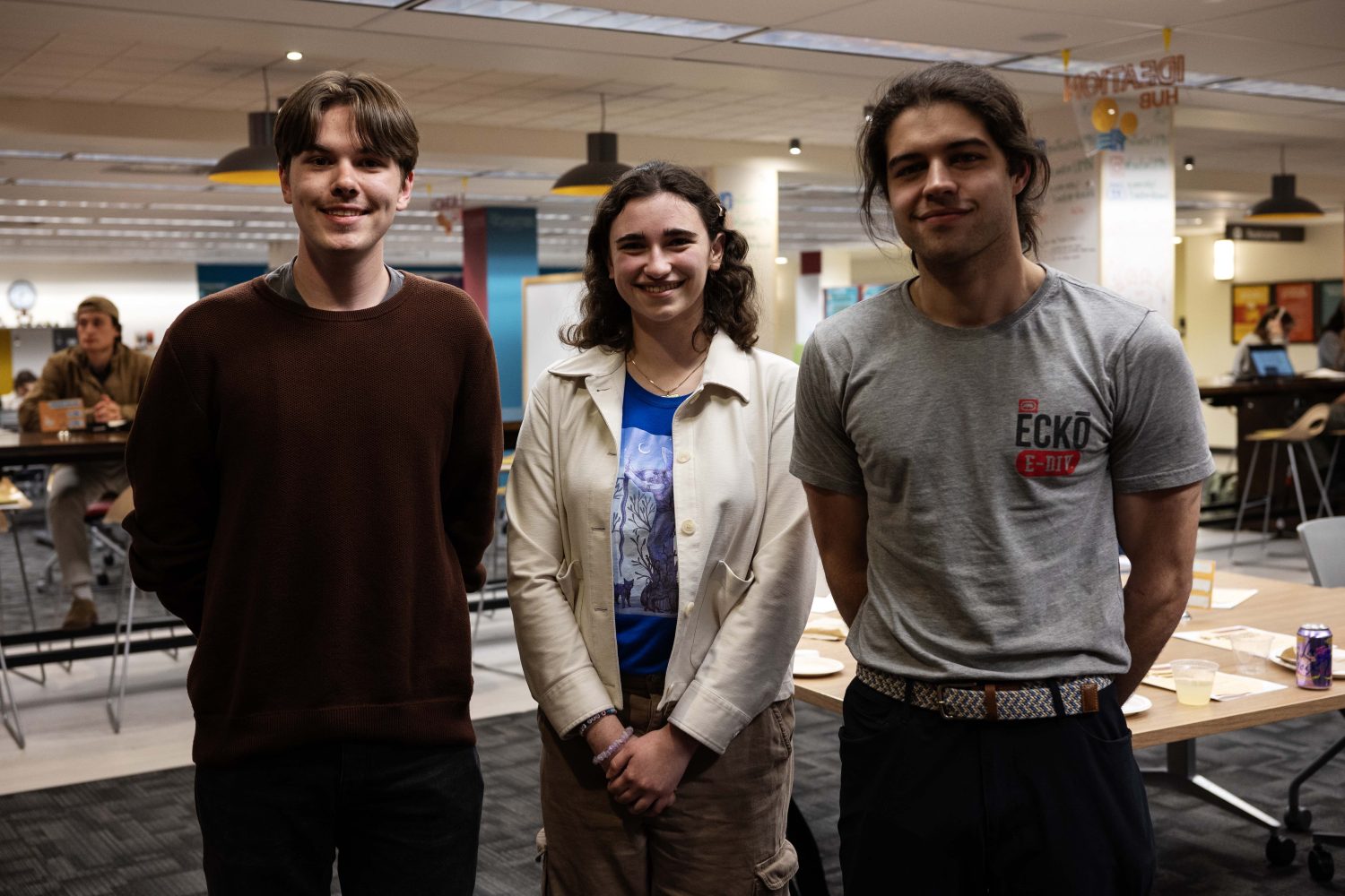 Charlie Polz, Amy Brewster, and Jay Radke pose for a portrait on April 14, 2025. (Photo/Adria Carpenter)