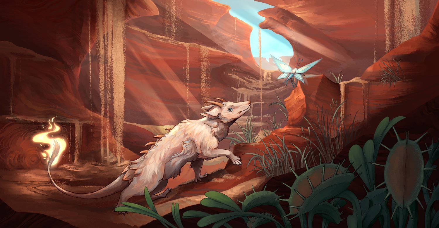 Digital painting of a fantasy creature by Amy Brewster.