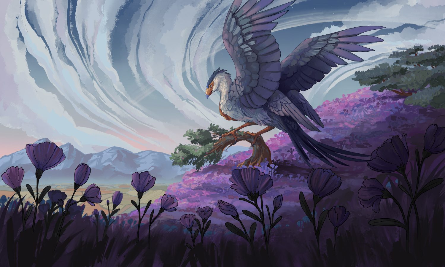 Digital painting of a bird by Amy Brewster.