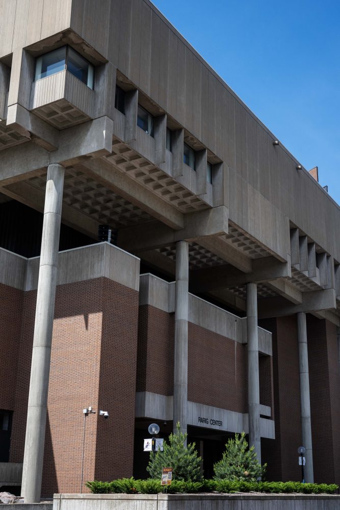 Rarig Center at the University of Minnesota, designed by Ralph Rapson, photographed on June 17, 2025. (Photo/Adria Carpenter)
