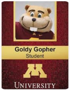 Goldy Gopher's U Card.
