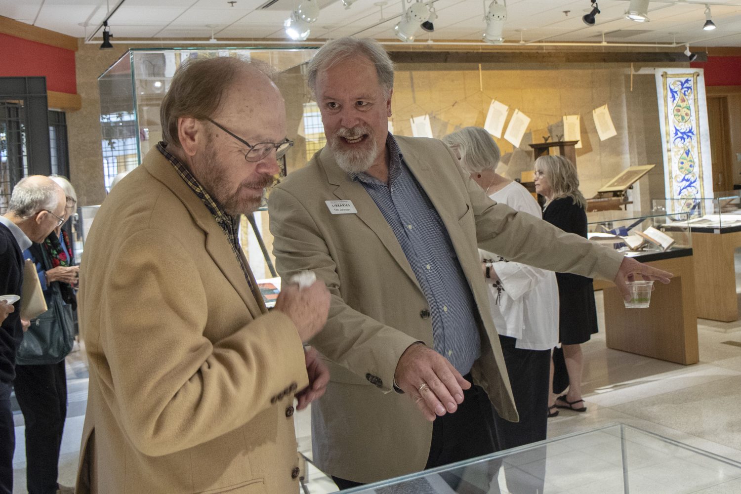 Tim Johnson at an exhibit in Andersen Library.